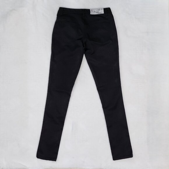Heavy Satin Like Black Pants in a *Jeans Style* Cut - Picture 3 of 8
